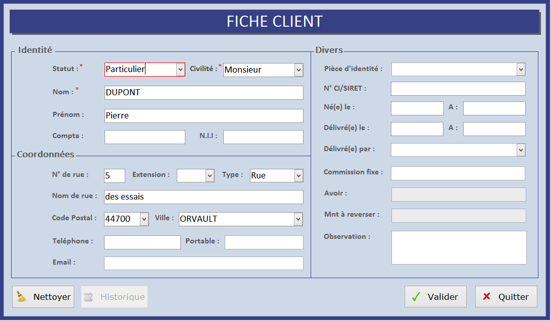 NUMÉRISATION ET SAISIE DE DONNÉES CLIENTS