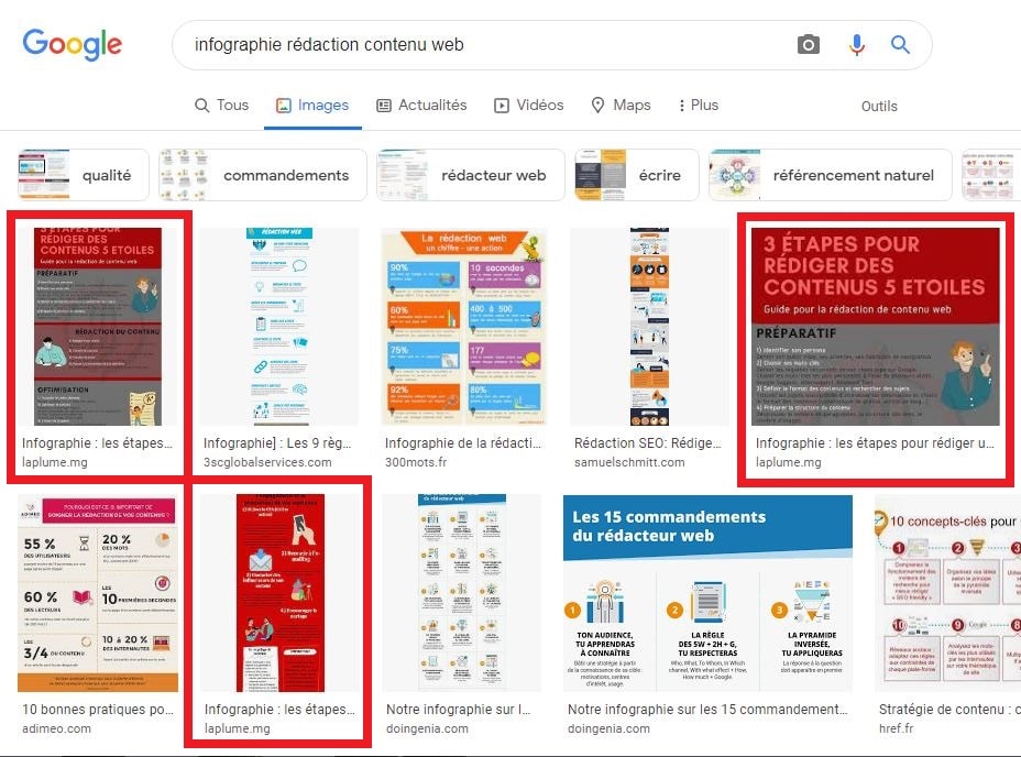 SEO Référencement infographie sur Google Image