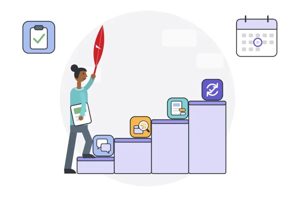 Process de rédaction de fiches produits en quatre étapes : échange, recherche, rédaction SEO et révision